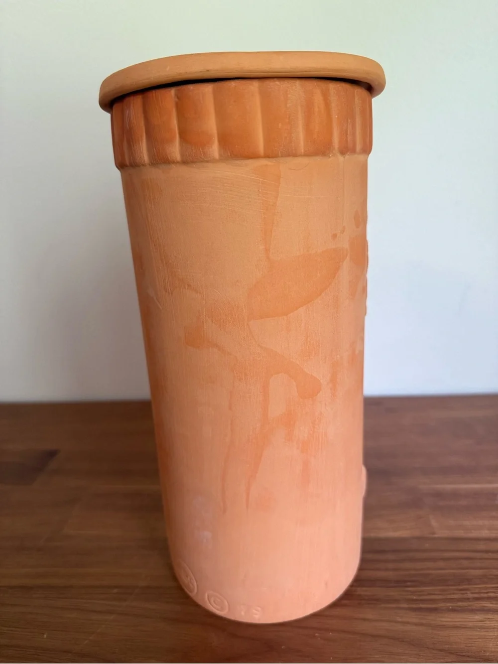 Vintage 1979 ABC Terracotta Wine Chiller Cooler Crock Grape Leaves with Lid